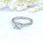Round Cut Engagement Ring 14k White Gold, 1.25 CT Round Cut Forever One Moissanite Ring, Diamond Pave Engagement Ring, Diamond Wedding Ring