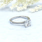 Round Cut Engagement Ring 14k White Gold, 1.25 CT Round Cut Forever One Moissanite Ring, Diamond Pave Engagement Ring, Diamond Wedding Ring