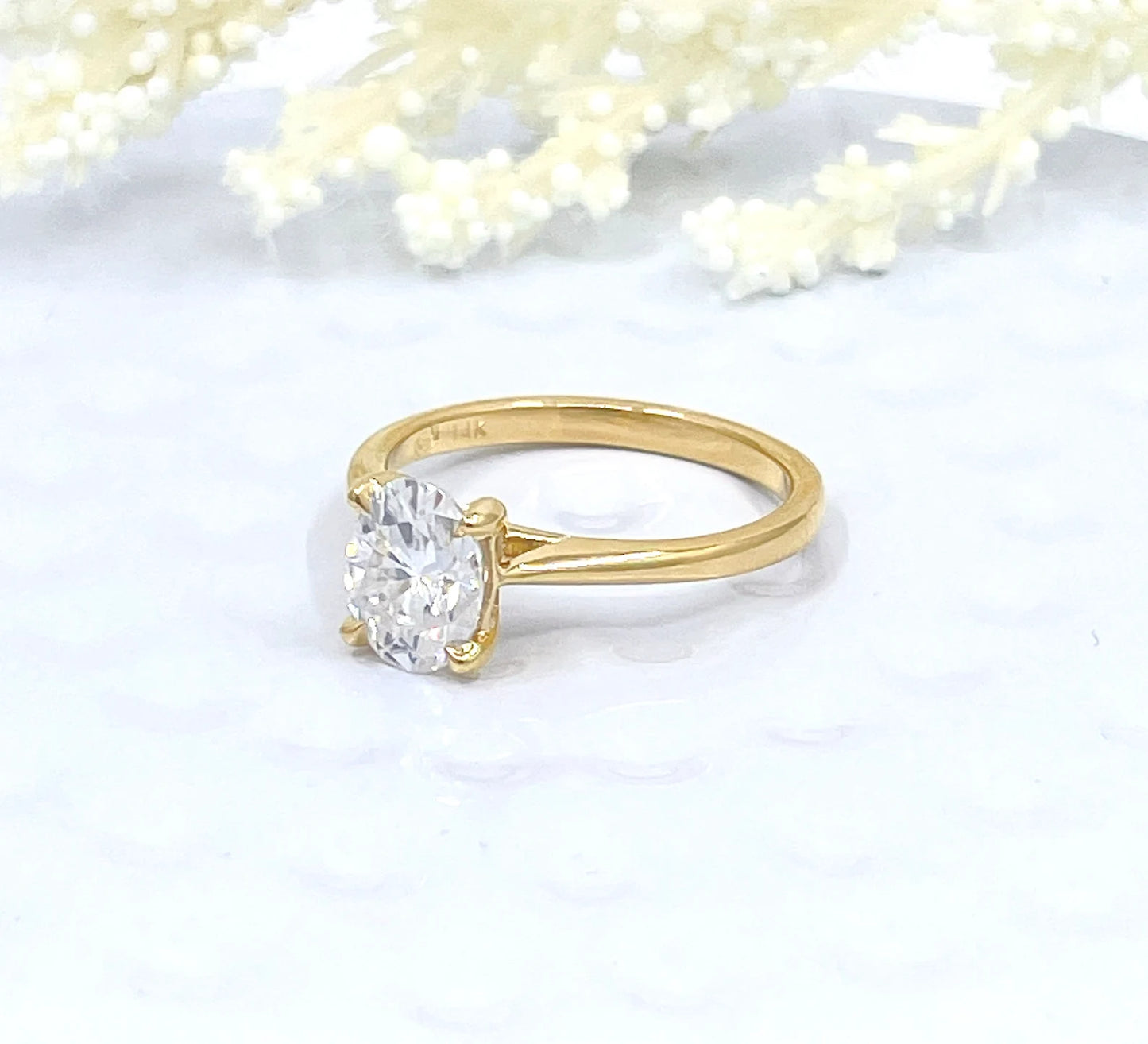 1.50CT Oval Cut Moissanite Engagement Ring 14k Solid Gold, Forever One Oval Cut Moissanite Engagement Ring, Wedding Ring, Anniversary Ring