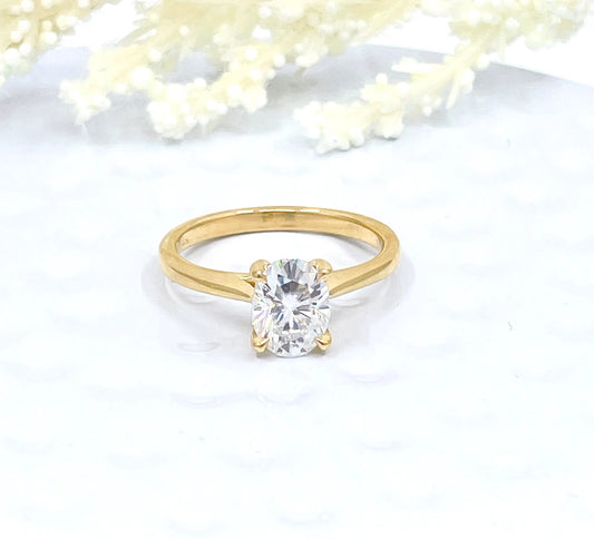 1.50CT Oval Cut Moissanite Engagement Ring 14k Solid Gold, Forever One Oval Cut Moissanite Engagement Ring, Wedding Ring, Anniversary Ring