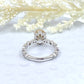 2 CT Oval Cut Moissanite Engagement Ring, 14k White Gold Hidden Diamond Halo Round Solitaire Ring, Champagne Moissanite Engagement Ring