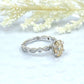 2 CT Oval Cut Moissanite Engagement Ring, 14k White Gold Hidden Diamond Halo Round Solitaire Ring, Champagne Moissanite Engagement Ring
