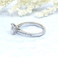 Round Cut Engagement Ring 14k White Gold, 1.25 CT Round Cut Forever One Moissanite Ring, Diamond Pave Engagement Ring, Diamond Wedding Ring