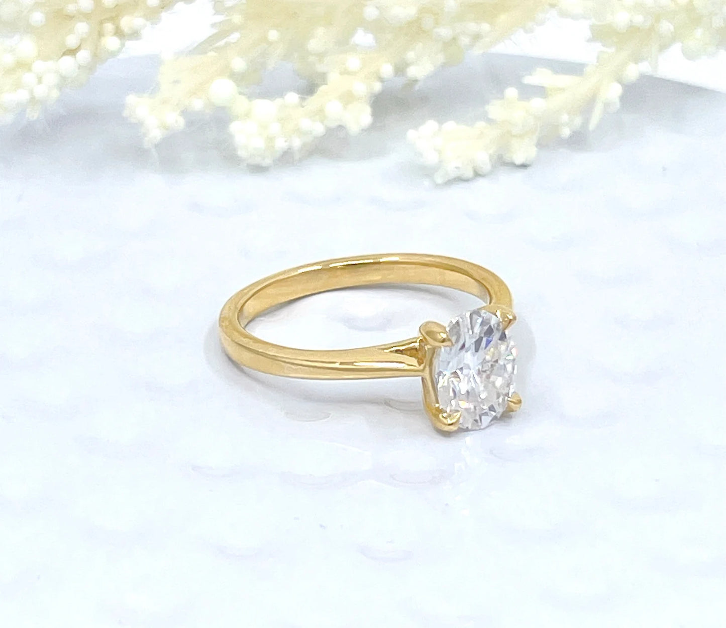 1.50CT Oval Cut Moissanite Engagement Ring 14k Solid Gold, Forever One Oval Cut Moissanite Engagement Ring, Wedding Ring, Anniversary Ring