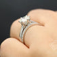 1.25 CT Round Engagement Ring Set In 14k White Gold, Simple Wedding Set, Moissanite Engagement Ring, Forever One Moissanite Bridal Set