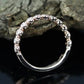 Morganite Bridal Set In 14K Rose Gold, Morganite Cushion Engagement Ring, Cushion Diamond Halo Ring