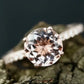 Morganite Engagement Ring Set In 14K Rose Gold, Morganite Round Engagement Ring, Rose Gold Morganite Bridal Set, Morganite Ring Diamond Set