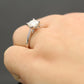 1 CT Cushion Engagement Ring 14k White Gold, Forever One DEF Moissanite Engagement Ring, Wedding Ring, Anniversary Ring