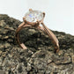 2 CT Round Cut Engagement Ring, 14k Rose Gold Moissanite Engagement Ring, Moissanite Solitaire Ring, Moissanite Wedding Ring