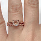Rose Gold Morganite Engagement Ring 14k Solid Gold, Morganite Solitaire Ring, Morganite Wedding Ring, Morganite Bridal Ring, Wedding Set