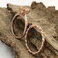 Rose Gold Morganite Engagement Ring 14k Solid Gold, Morganite Solitaire Ring, Morganite Wedding Ring, Morganite Bridal Ring, Wedding Set