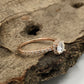 0.50 CT Round Cut Engagement Ring in 14k Rose Gold, Forever One Moissanite Engagement Ring, Diamond Halo Wedding Ring, Anniversary Ring