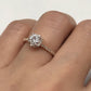 0.50 CT Round Cut Engagement Ring in 14k Rose Gold, Forever One Moissanite Engagement Ring, Diamond Halo Wedding Ring, Anniversary Ring