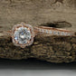 Rose Gold Bridal Set In 14k, Round Cut Engagement Set, Diamond Halo Wedding Set, Forever One Moissanite Bridal Set, Diamond Wedding Set
