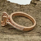 Oval Morganite Engagement Ring Rose Gold, Oval Cut Morganite Bridal Set, Morganite Ring, Morganite Bridal Set, Diamond Wedding Set
