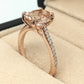 Oval Engagement Ring 14k Rose Gold Morganite Ring Solitaire Ring 9x7mm/1.70 Carats Oval Cut Morganite Diamond Wedding Ring