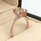 Oval Engagement Ring 14k Rose Gold Morganite Ring Solitaire Ring 9x7mm/1.70 Carats Oval Cut Morganite Diamond Wedding Ring