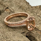 Oval Morganite Engagement Ring Rose Gold, Oval Cut Morganite Bridal Set, Morganite Ring, Morganite Bridal Set, Diamond Wedding Set