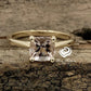 14k Yellow Gold Engagement Ring Morganite Ring 7mm Cushion Cut Morganite Solitaire Ring Anniversary Ring