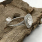 Engagement Ring 14k White Gold Double Halo Diamond Ring Certified 9mm/3ct Round Cut Forever One D-F Color Moissanite Ring
