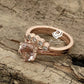 Rose Gold Morganite Round Cut Wedding Set, Round Morganite Engagement Ring, Morganite Wedding Set
