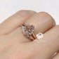 Rose Gold Morganite Round Cut Wedding Set, Round Morganite Engagement Ring, Morganite Wedding Set