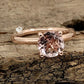 14k Rose Gold Solitaire Ring Morganite Ring 7mm Round Cut Morganite Engagement Ring Anniversary Ring