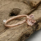 14k Rose Gold Solitaire Ring Morganite Ring 7mm Round Cut Morganite Engagement Ring Anniversary Ring