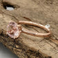 14k Rose Gold Solitaire Ring Morganite Ring 7mm Round Cut Morganite Engagement Ring Anniversary Ring