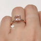 14k Rose Gold Solitaire Ring Morganite Ring 7mm Round Cut Morganite Engagement Ring Anniversary Ring