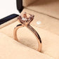14k Rose Gold Solitaire Ring Morganite Ring 7mm Round Cut Morganite Engagement Ring Anniversary Ring