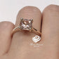 14k Yellow Gold Engagement Ring Morganite Ring 7mm Cushion Cut Morganite Solitaire Ring Anniversary Ring