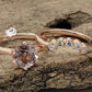 Rose Gold Morganite Round Cut Wedding Set, Round Morganite Engagement Ring, Morganite Wedding Set