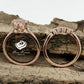Rose Gold Morganite Round Cut Wedding Set, Round Morganite Engagement Ring, Morganite Wedding Set