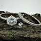 1.25 CT Round Engagement Ring Set In 14k White Gold, Simple Wedding Set, Moissanite Engagement Ring, Forever One Moissanite Bridal Set