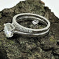 1.25 CT Round Engagement Ring Set In 14k White Gold, Simple Wedding Set, Moissanite Engagement Ring, Forever One Moissanite Bridal Set