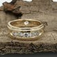 8mm Mens Wedding Band 14K Yellow Gold , Mens Wedding Ring, Forever One Moissanite Wedding Ring, His Wedding Band, Gold Mens Wedding Band