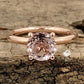 14k Rose Gold Solitaire Ring Morganite Ring 7mm Round Cut Morganite Engagement Ring Anniversary Ring