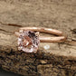 14k Rose Gold Solitaire Ring Morganite Ring 7mm Round Cut Morganite Engagement Ring Anniversary Ring