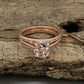 Rose Gold Morganite Round Cut Wedding Set , Round Morganite Engagement Ring , Morganite Wedding Set, Morganite Engagement Ring Set
