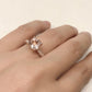 14k Rose Gold Diamond Ring Engagement Ring 8mm/1.58 Carats Round Cut Morganite Ring Diamond Wedding Ring Anniversary Ring