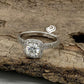 Cushion Cut Engagement Ring in 14k White Gold, Diamond Wedding Band, Forever One Moissanite Bridal Wedding Set, Stackable Wedding Band