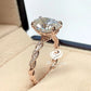 2cts or 3cts Moissanite Ring Diamond Ring Certified 9x7mm or 10x8mm Oval Cut Forever One G-H Color Moissanite 14k Rose Gold Engagement Ring
