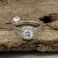 Cushion Cut Engagement Ring in 14k White Gold, Diamond Wedding Band, Forever One Moissanite Bridal Wedding Set, Stackable Wedding Band