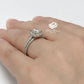 Cushion Cut Engagement Ring in 14k White Gold, Diamond Wedding Band, Forever One Moissanite Bridal Wedding Set, Stackable Wedding Band