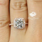 1.66 CT Cushion Cut Engagement Ring 14k Rose Gold, Forever One Cushion Moissanite Ring, Diamond Halo Ring, Diamond Wedding Ring