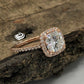 1.66 CT Cushion Cut Engagement Ring 14k Rose Gold, Forever One Cushion Moissanite Ring, Diamond Halo Ring, Diamond Wedding Ring