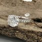 3ct Round Engagement Ring 14k White Gold, Forever One Round Cut D-F Color Moissanite Engagement Ring, Hidden Pave Halo Diamond Wedding Ring
