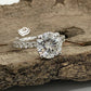 3ct Round Engagement Ring 14k White Gold, Forever One Round Cut D-F Color Moissanite Engagement Ring, Hidden Pave Halo Diamond Wedding Ring