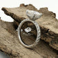 3ct Round Engagement Ring 14k White Gold, Forever One Round Cut D-F Color Moissanite Engagement Ring, Hidden Pave Halo Diamond Wedding Ring